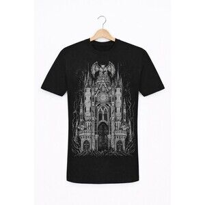 Vampire Freaks T Shirt Black Mens Small Gargoyle Cathedral Gothic Goth NWT CR80‎